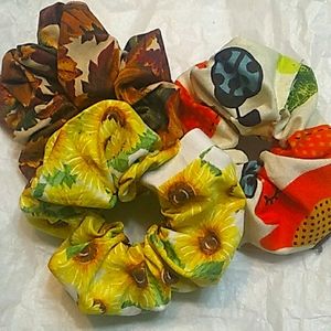 Fall leaves ,sunflower Scrunchie set